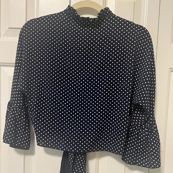 LF Polka Dot Cropped Blouse - Picture 3 of 4